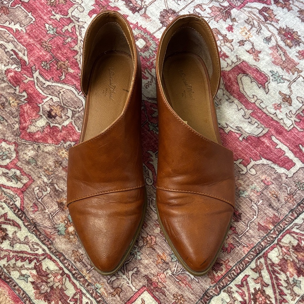 Brown (Faux) Leather Women's Flats